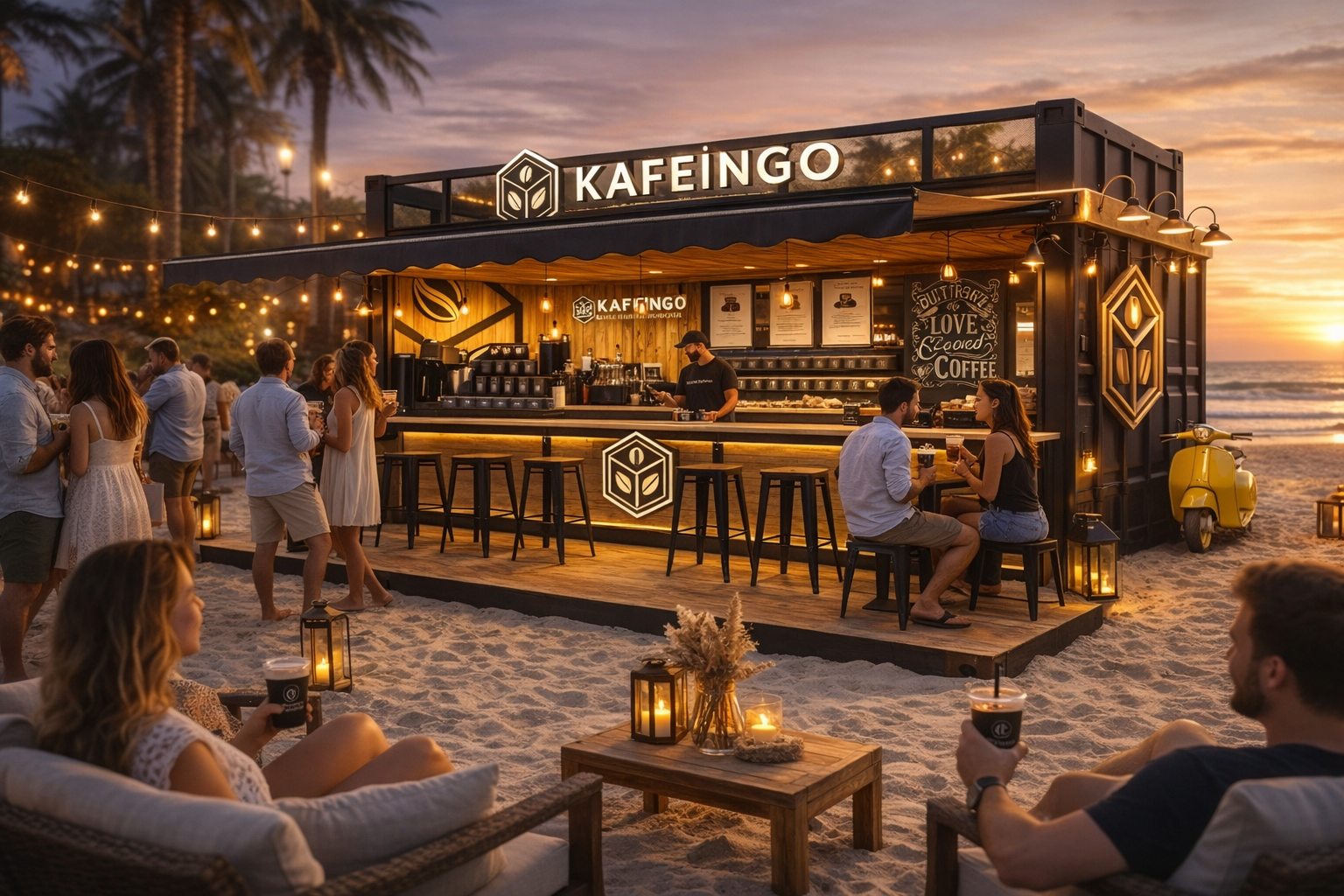 Premium shipping container at beach showcasing quality construction and professional delivery